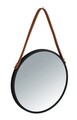 Oglinda decorativa Borrone, Wenko, 30 cm, sticla/metal, negru/argintiu lucios