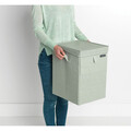 Cos de rufe stivuibil, Brabantia, Linn, 35 L, 37x32x44.5 cm, textil, verde