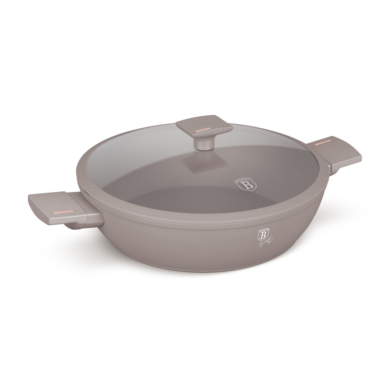 Oala cu capac Berlinger Haus, Taupe, 30 cm, 4.5 L, aluminiu forjat, taupe mat - imagine 4