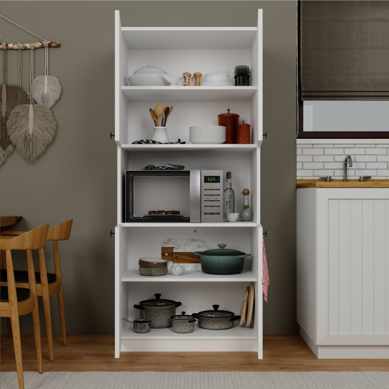 Dulap multifunctional, Miwood, Lucas 1600-102, Alb - 2 | YEO