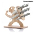 Set de cutite cu suport din lemn Spartan InnovaGoods 7 piese, inox/lemn