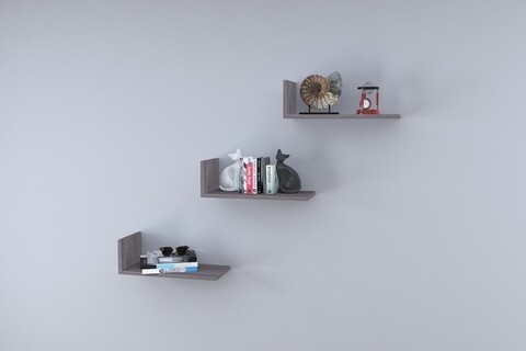 Set 3 rafturi pentru perete raffline, 50x10x24 cm, alb
