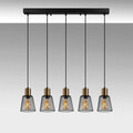 Lustra, Fulgor, 942FLG1459, Metal, Negru/Maro antic