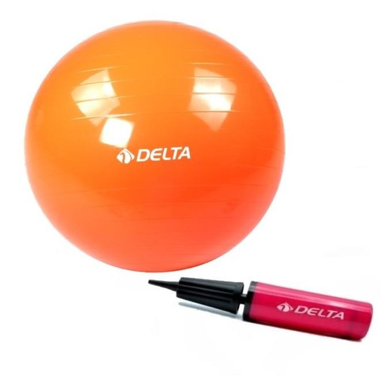 Set minge de pilates si pompa 267DLT1223, Delta, Ø55 cm, PVC, portocaliu