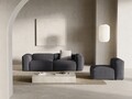 Canapea 3 locuri, Bergamo, Cosmopolitan Design, 264x108x70 cm, catifea chenille raiata, gri