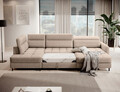 Coltar extensibil dreapta 4 locuri ELTAP, RT-20AUB, Berrto, 306x165x100 cm, lemn/poliester, bej inchis