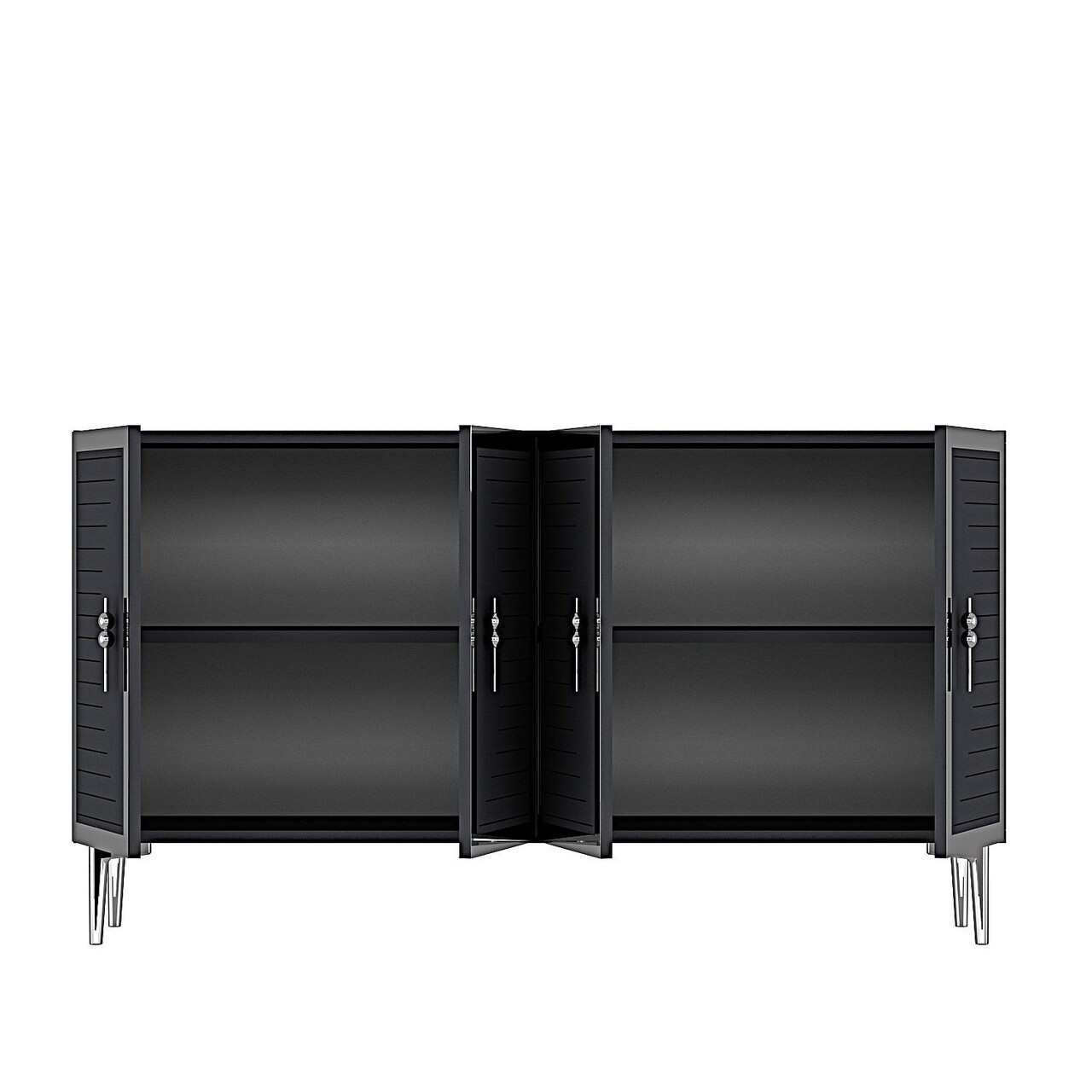 Consola, Hanah Home, Tuna 120, 120x75x32 cm, Antracit / Argintiu - view 9