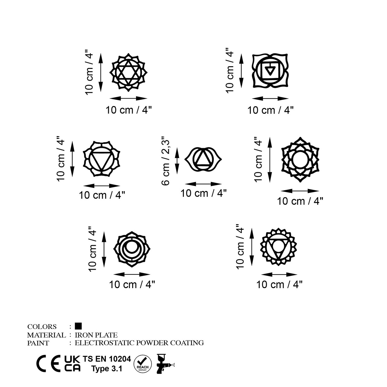 Decoratiune de perete, Simbolo-1, (Grosime: 1,5 mm), Negru - view 7