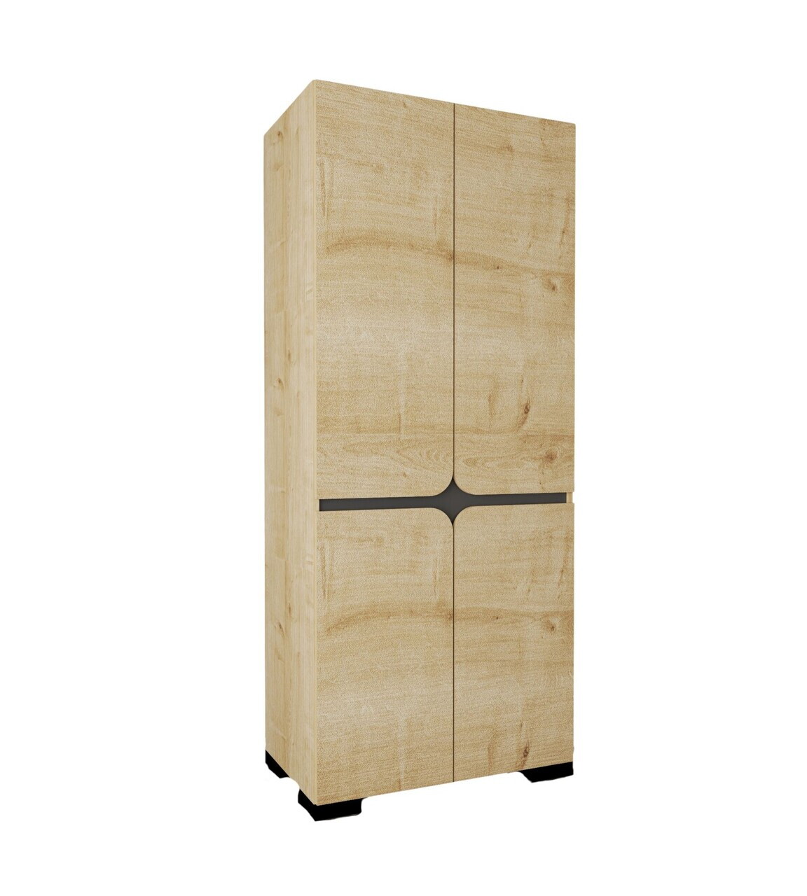 Dulap pentru haine, Hanah Home, Floransa Star 90, 90x210x52 cm, PAL MELAMINAT, Maro — imaginea 4