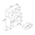 Dulap multifunctional, Rani, F6, 90x133.8x39.5 cm, PAL, Alb