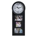 Ceas de perete cu 3 rame foto InArt, 23x5x58 cm, negru