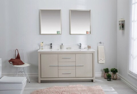 Set mobilier de baie (3 piese), jussara, superior 60, bej