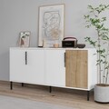 Consola, Odessa, Callia, 150x75x36 cm, PAL, Stejar alb / safir