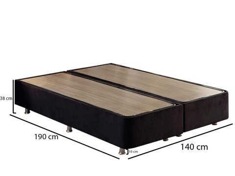 Baza de pat dublu, Niron, Ela Double, 140x38x190 cm, Cadru: OȚEL, Negru