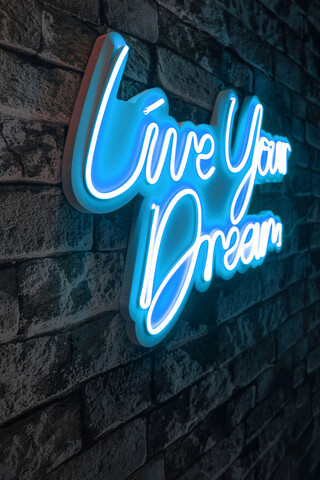 Decoratiune luminoasa LED, Live Your Dream, Benzi flexibile de neon, DC 12 V, Albastru mezoni.ro