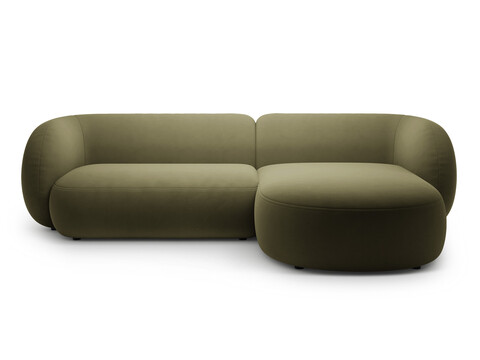 Coltar dreapta 3 locuri, Kate, Micadoni, 285x176x76 cm, catifea, verde