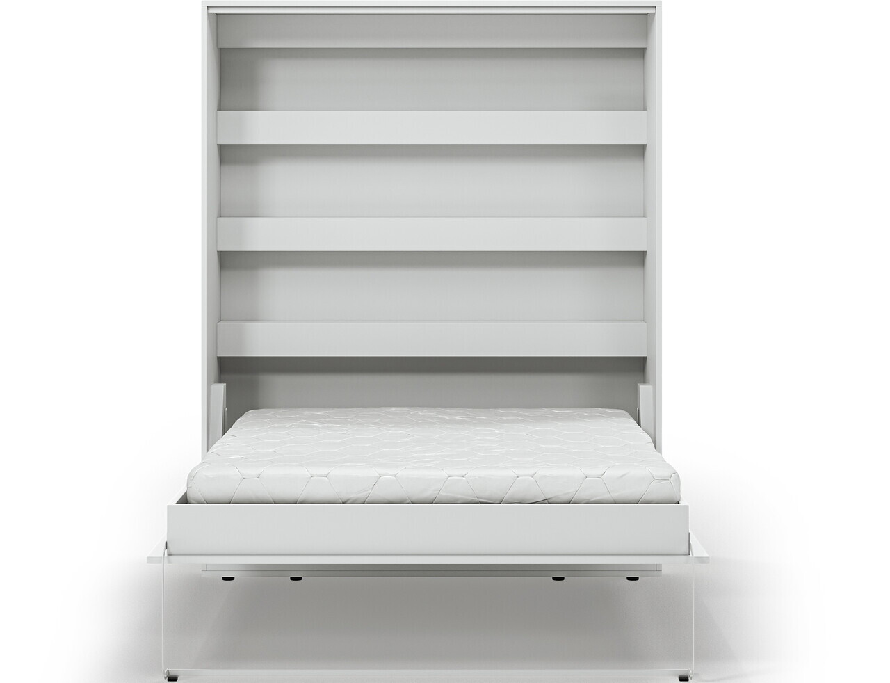 Pat rabatabil vertical cu biblioteca si iluminare LED, 160x200 cm, ELTAP, Devesto, PAL/metal, alb - view 7