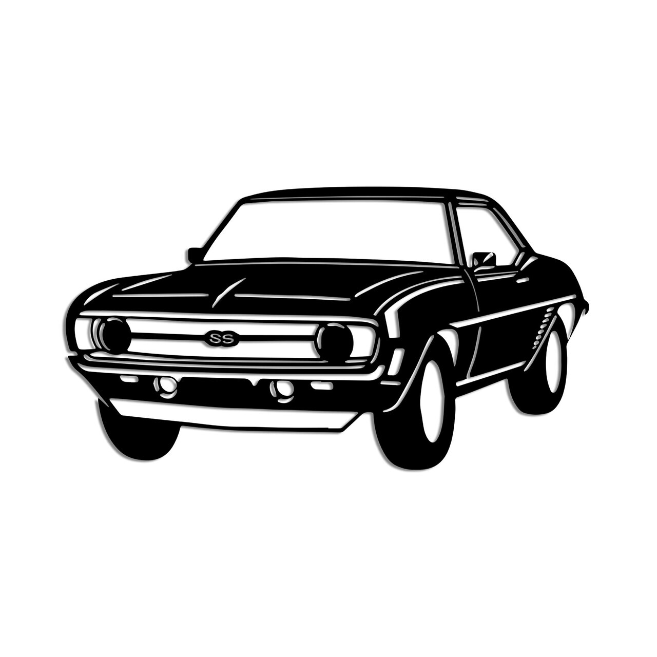 Decoratiune de perete, Chevrolet Camaro SS, Dimensiune: 60 x 33 cm , Negru — imaginea 5