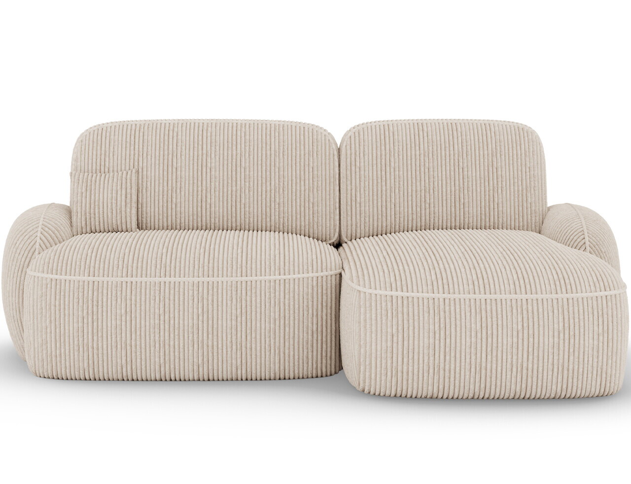 Coltar extensibil dreapta 3 locuri ELTAP, Tesalia, 240x150x93 cm, lemn/catifea din poliester, bej deschis — imaginea 4