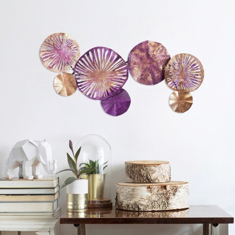 Decoratiune de perete, metal art 2, metal, dimensiune: 74 x 38 cm, multicolor