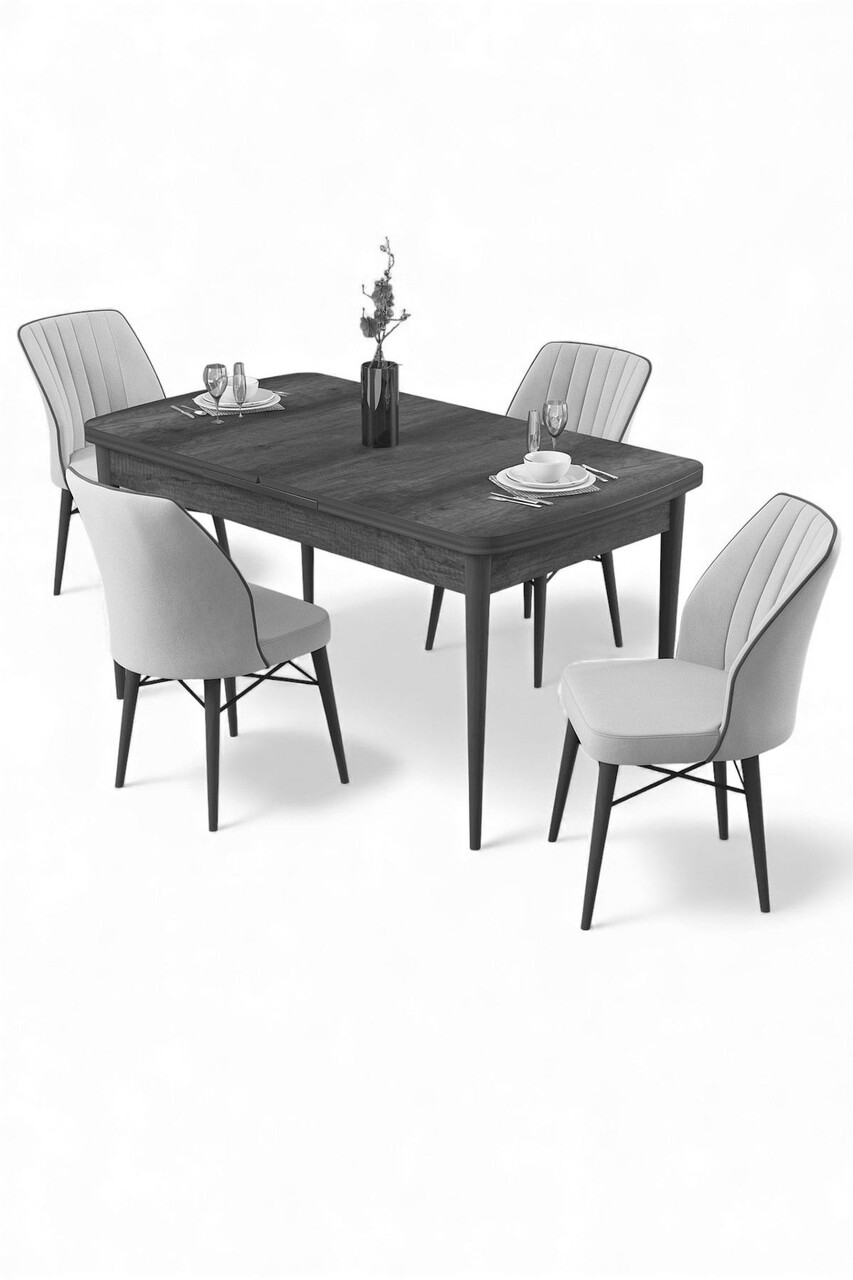 Set masa extensibila si scaune, Hanah Home, Uzi, Baroc / Crem - view 2