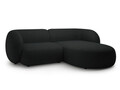 Coltar dreapta 2 locuri, Kate, Micadoni, 255x176x76 cm, tesatura boucle, negru