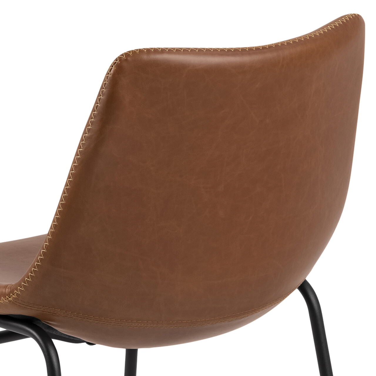 Scaun Oregon, Actona, 48x56x78.5 cm, piele ecologica/otel, brandy - view 2