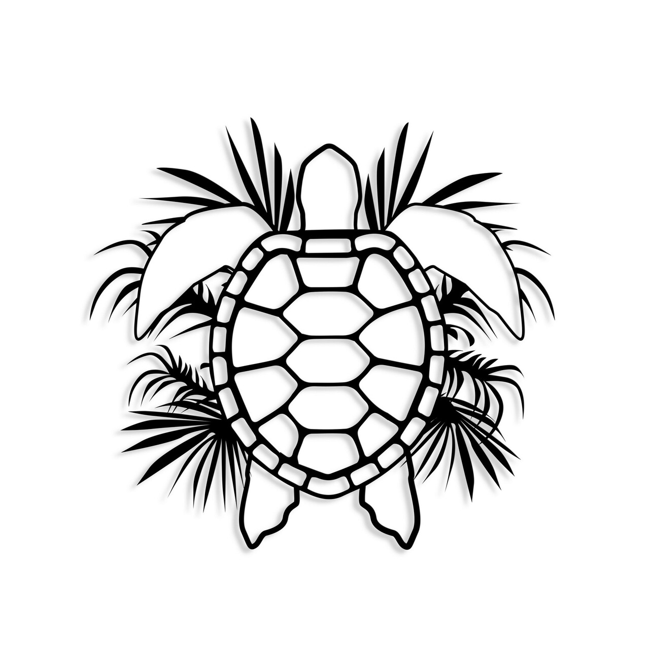 Decoratiune de perete, Caretta, Metal, Dimensiune: 50 x 46,7 cm, Negru - 1 | YEO