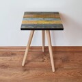 Masuta, Leona, Shp2, 35x42x35 cm, Galben / Albastru / Gri