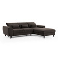 Coltar extensibil dreapta 4 locuri ELTAP, Foble, 267x196x100 cm, lemn/poliester, maro inchis