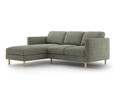 Coltar stanga 3 locuri, Eden, Micadoni, 223x150x90 cm, tesatura structurata, verde muschi melanj