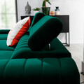 Coltar extensibil stanga 3 locuri ELTAP, LT-35NU, Grayson, 278x205x92 cm, lemn/poliester, verde inchis