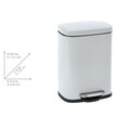 Cos de gunoi cu pedala Leno, Wenko, 21.5x19x29.5 cm, otel/polipropilena, alb/negru