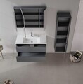Dulap de baie cu chiuvetă, Hanah Home, Side 100 v3, Antracit mat