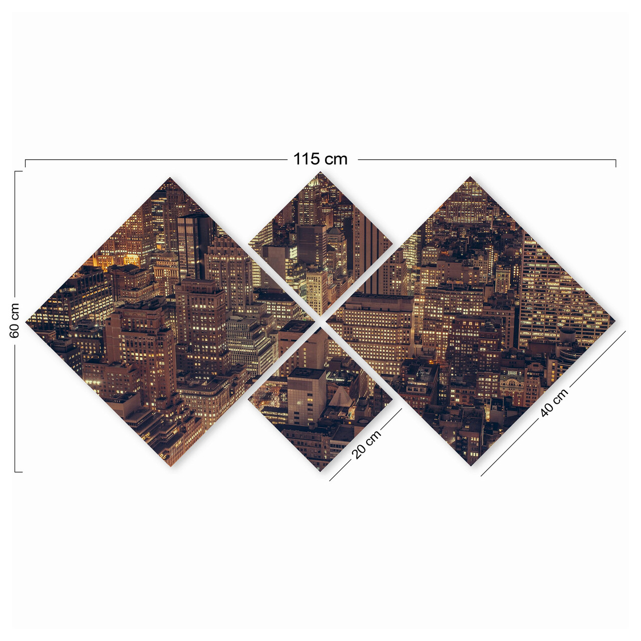 Set 4 tablouri decorative, 4MDF690868, MDF, Imprimat UV, Multicolor