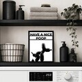Tablou decorativ, Happy Poop, Dimensiune: 20 x 25 cm, Alb/Negru
