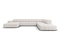 Coltar panoramic dreapta 7 locuri, Jennifer-140, Micadoni Home, 364x262x70 cm, tesatura chenille din poliester, gri deschis