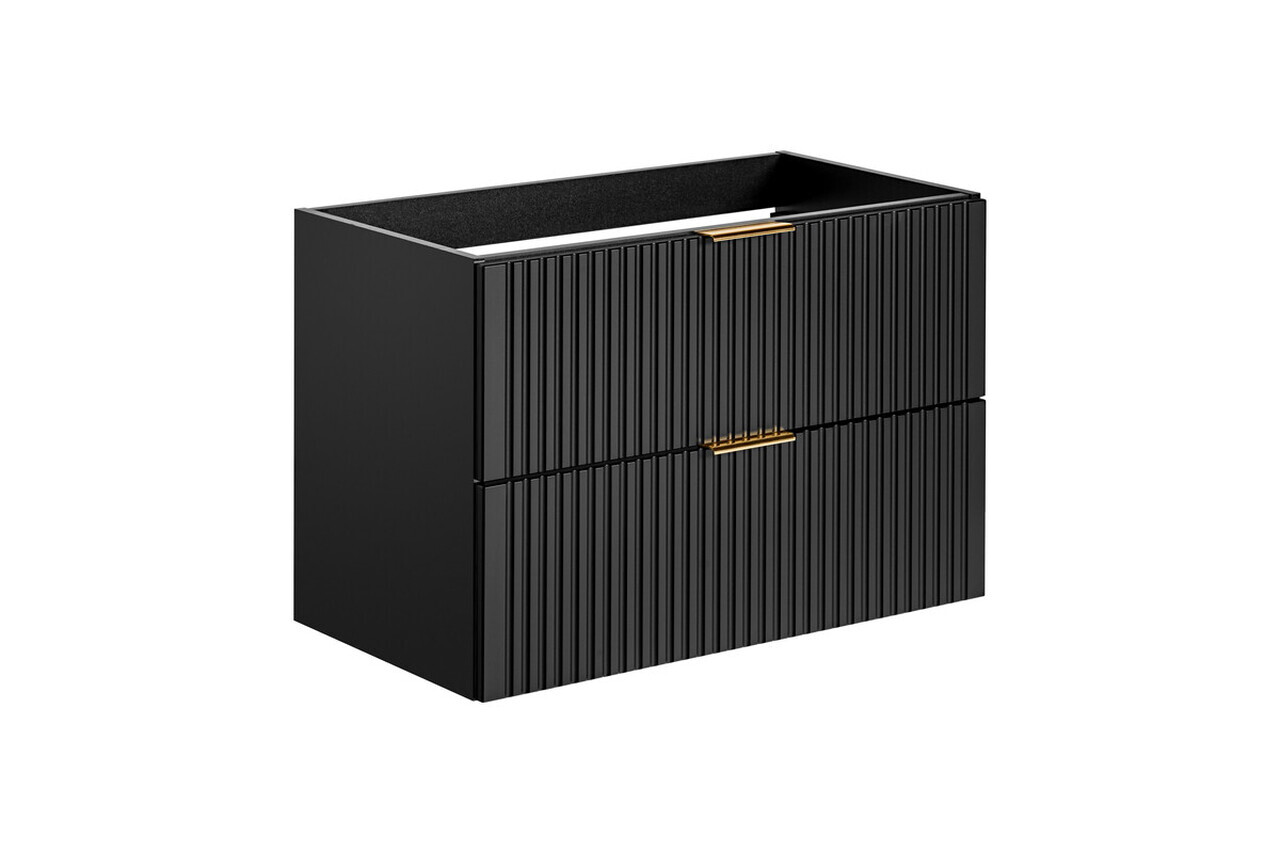 Set dulap de baie cu lavoar si sifon, 80 cm Sky, Adel Black, Comad, MDF/PAL laminat, negru mat — imaginea 6