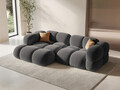 Coltar stanga 3 locuri, Loretto, Cosmopolitan Design, 250x147x68 cm, catifea, gri