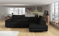 Coltar extensibil dreapta 4 locuri, ELTAP, Anton, 272x203x85 cm, lemn/poliester, negru
