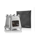 Aragaz pentru camping Flamet, InnovaGoods, pliabil, Ø15.5 x 18 cm, otel inoxidabil, argintiu