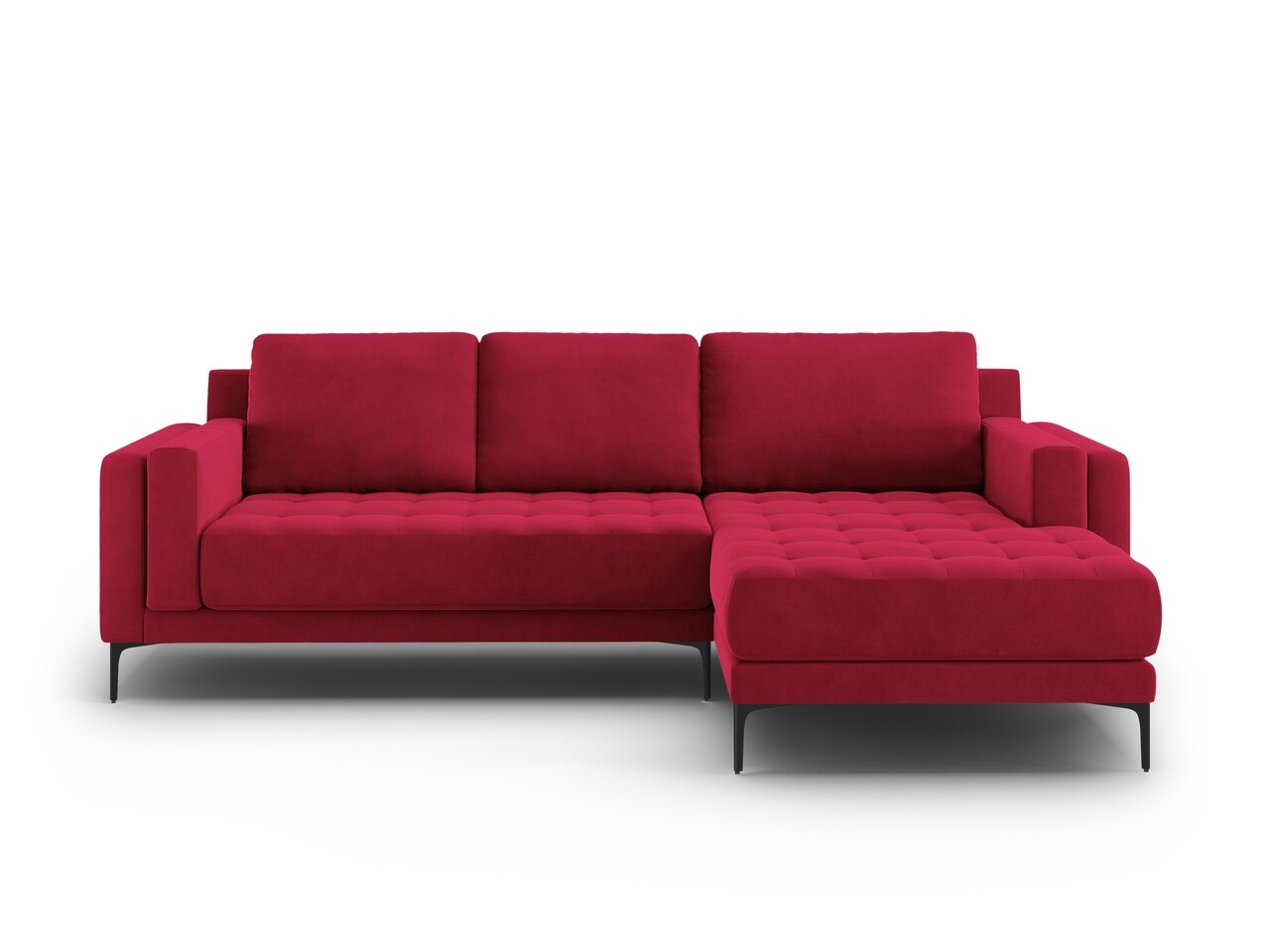 Coltar Dreapta, Orrino, Mazzini Sofas, 4 Locuri, 242x164x82 Cm, Catifea, Rosu Vin