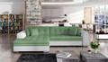 Coltar extensibil stanga 4 locuri, ELTAP, Sorento, 296x194x78 cm, lemn/poliester, verde/alb