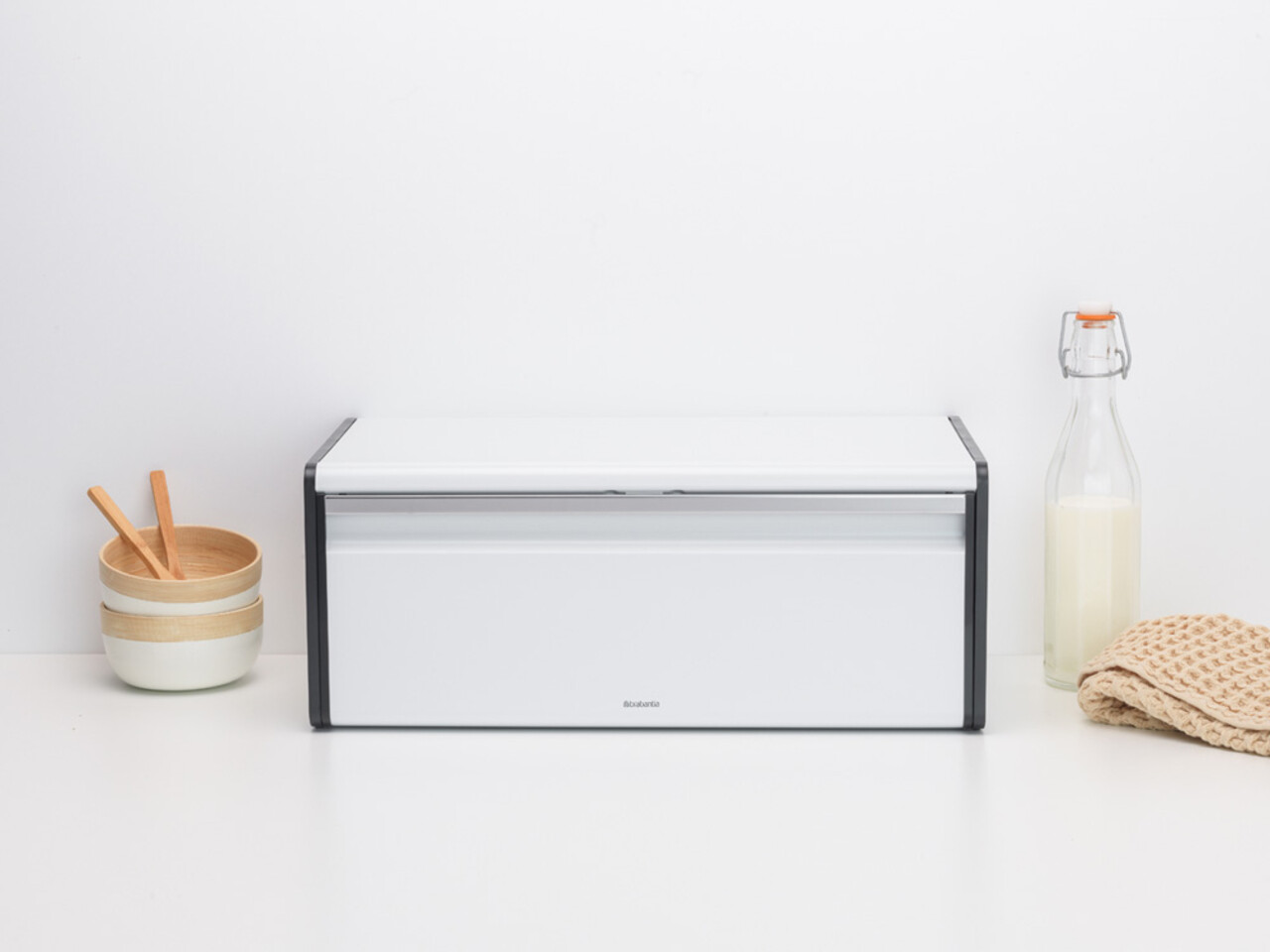 Cutie pentru paine, Brabantia, Fall Front, 46.5x25x18.7 cm, otel, alb - imagine 8