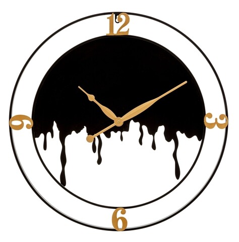Ceas de perete Splash, Mauro Ferretti, Ø66 cm, fier, negru/auriu ceas