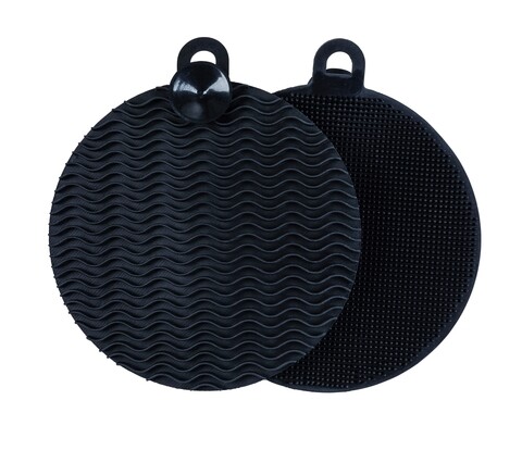 Set 2 bureti pentru curatat vasele, wenko, soft, 12 x 12 x 1 cm, silicon, negru