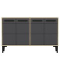 Consola, Odessa, Stria, 120x30x75 cm, PAL, Stejar safir / Antracit