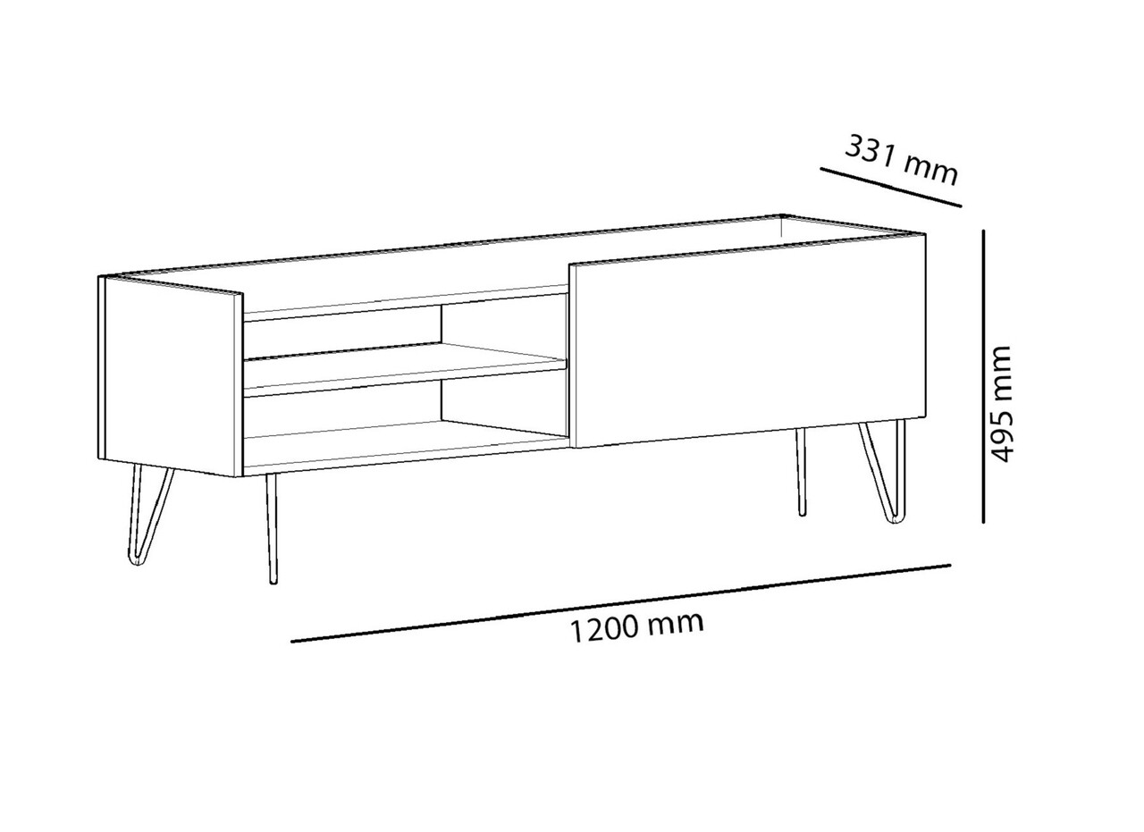 Comoda TV Veronica, Arnetti, 120 x 33.1 x 49.5 cm, oak/antracit