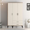 Dulap pentru haine, Hommy Craft, Kumsal ST, 120x47.5x201.4 cm, PAL, Maro/Crem