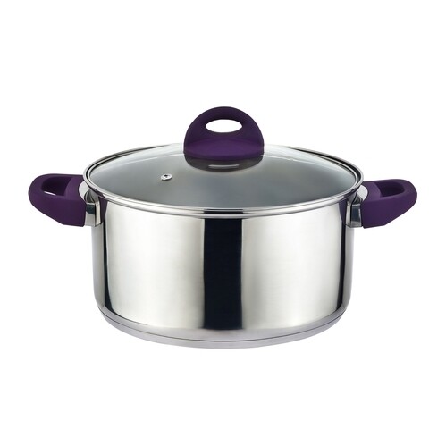 Oala cu capac Muhler, MR-467, inox/sticla, 7.2 L